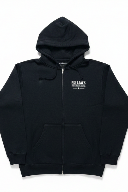 NO LAWS® Live Free • Ride Free Zip Hoodie