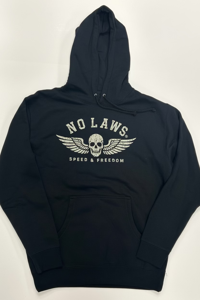 NO LAWS® Speed & Freedom Pullover Hoodie - NO LAWS MOTORCYCLES