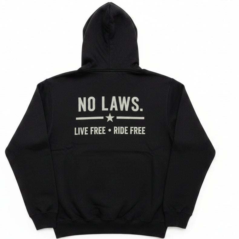 NO LAWS® Live Free • Ride Free Zip Hoodie - NO LAWS MOTORCYCLES