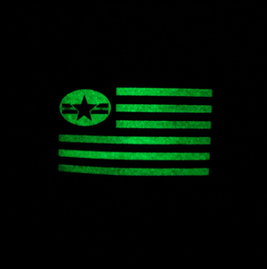 NO LAWS MOTORCYCLES USA FLAG HAT WITH PVC  GID (glow in the dark) PATCH - SNAP BACK - NO LAWS MOTORCYCLES