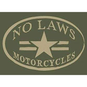 NO LAWS MOTORCYCLES OVAL - HEATHER GREEN - NO LAWS MOTORCYCLES